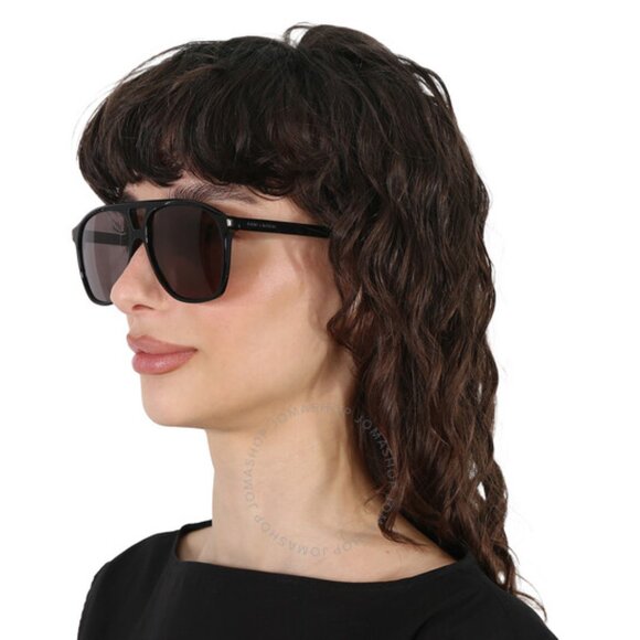 NEW SAINT LAURENT SL596 DUNE 001 OVERSIZED BLACK WOMEN SUNGLASSES SAINT LAURENT - Picture 6 of 13